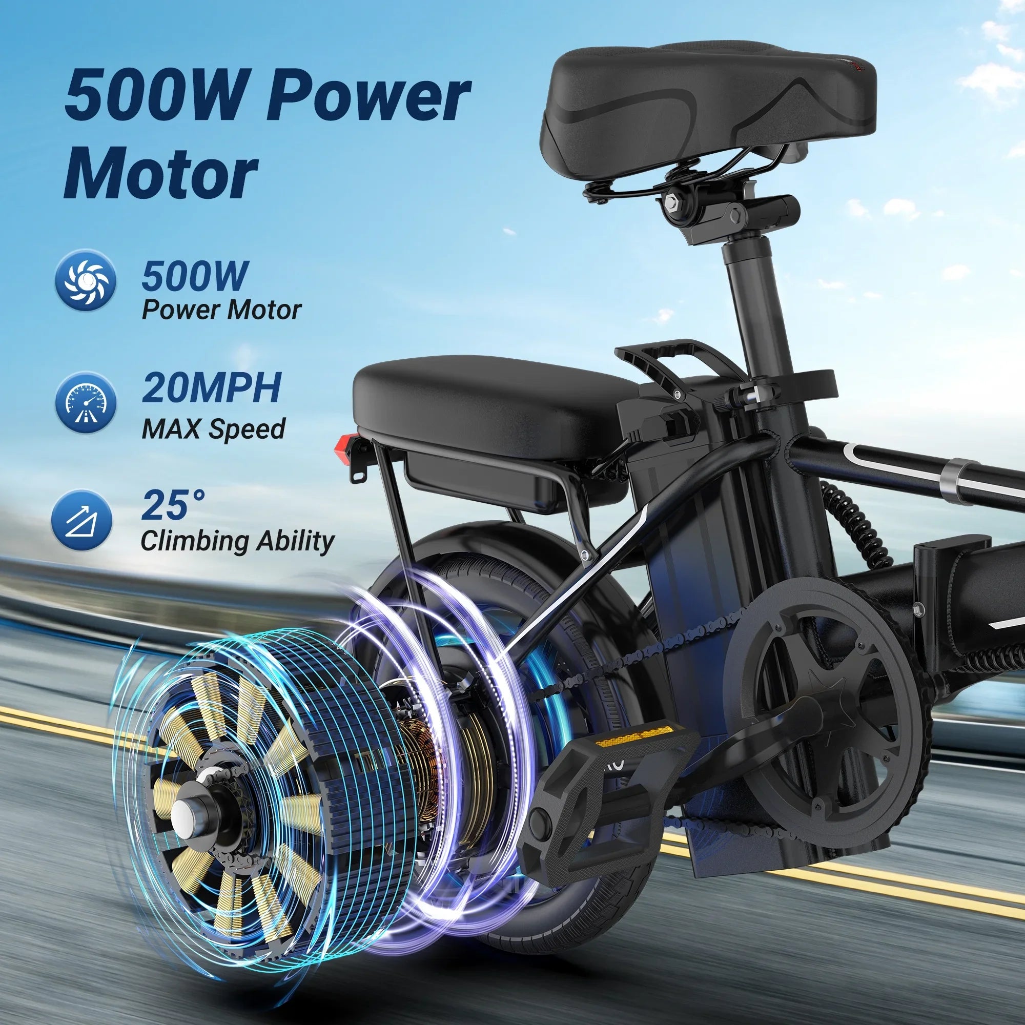 AOVOPRO EB60 Black Foldable Ebike