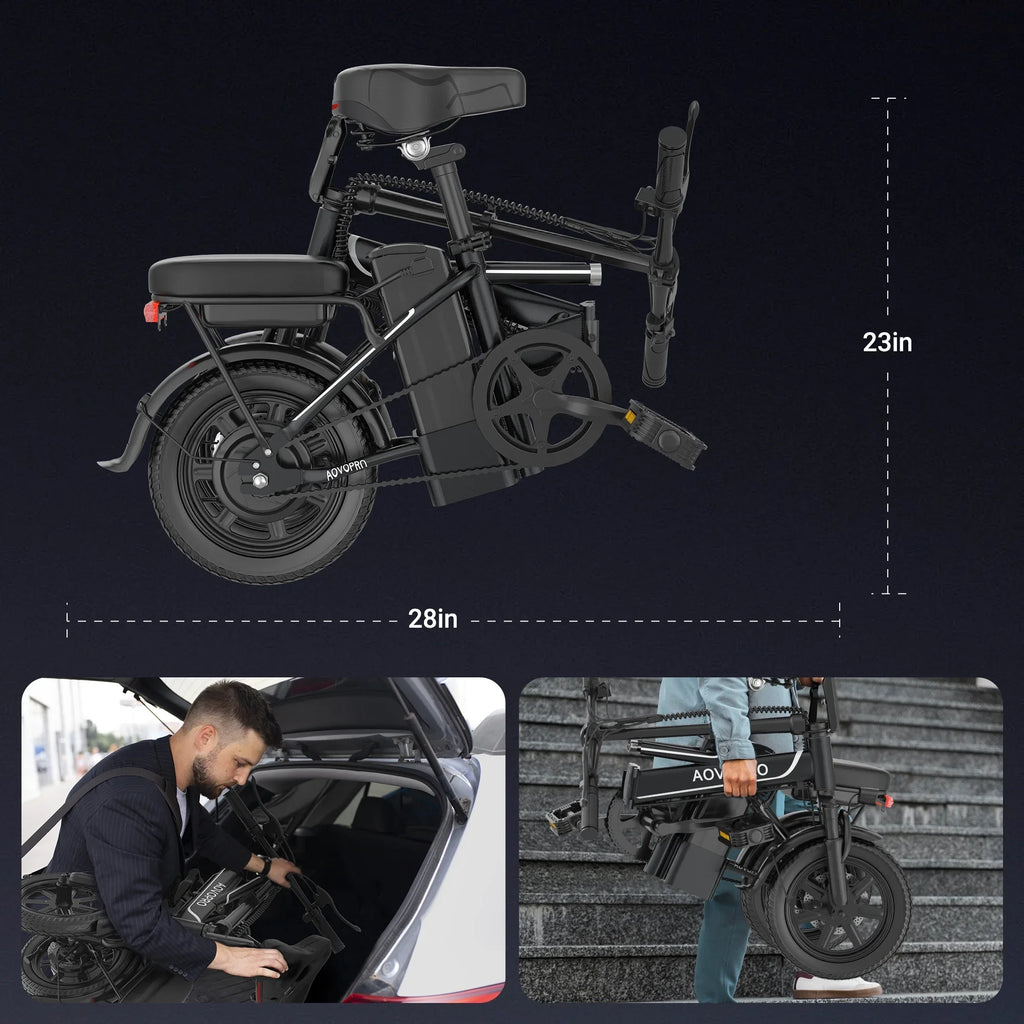 AOVOPRO EB60 Black Foldable Ebike