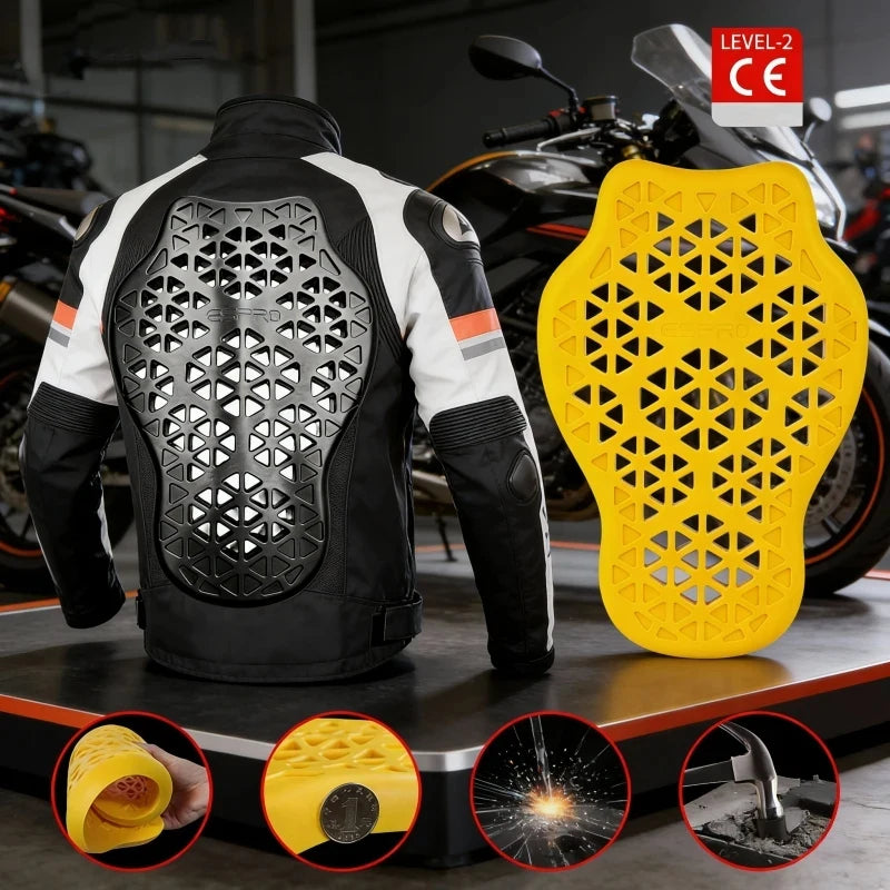 Motorcycle Protective Gear Set: Back, Shoulder, Elbow Protectors, 5pcs; Knee and Hip Protectors 4pcs Safety Pads